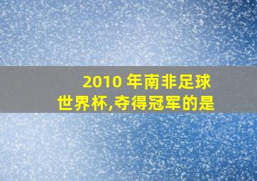 2010 年南非足球世界杯,夺得冠军的是